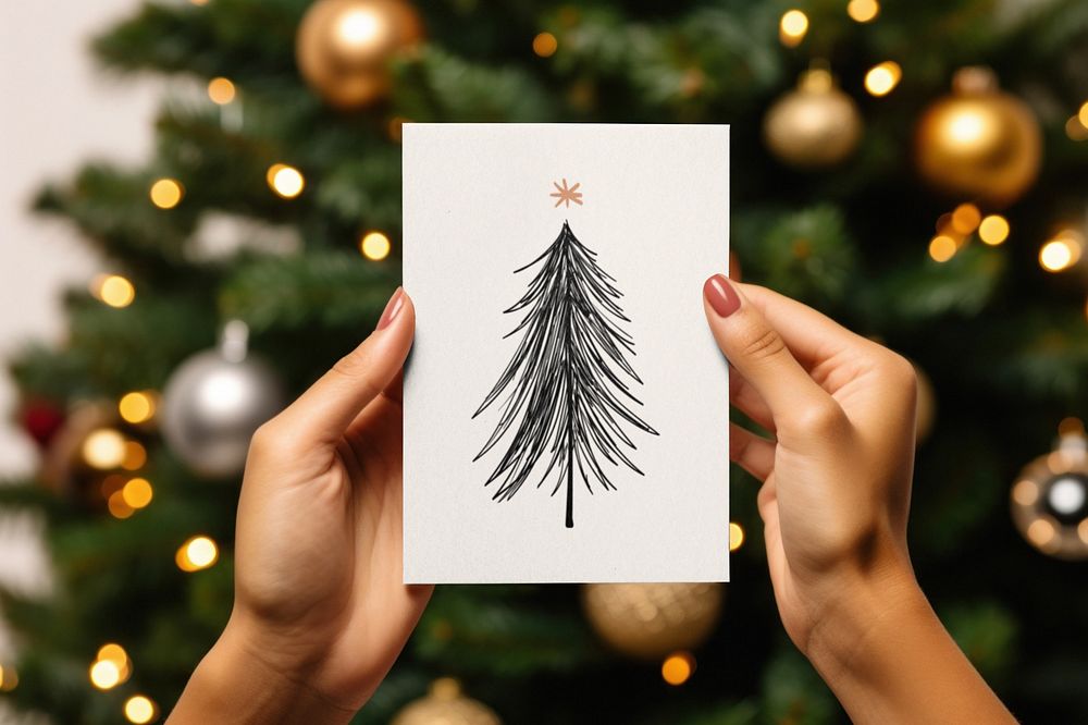 Christmas greeting card  editable mockup 