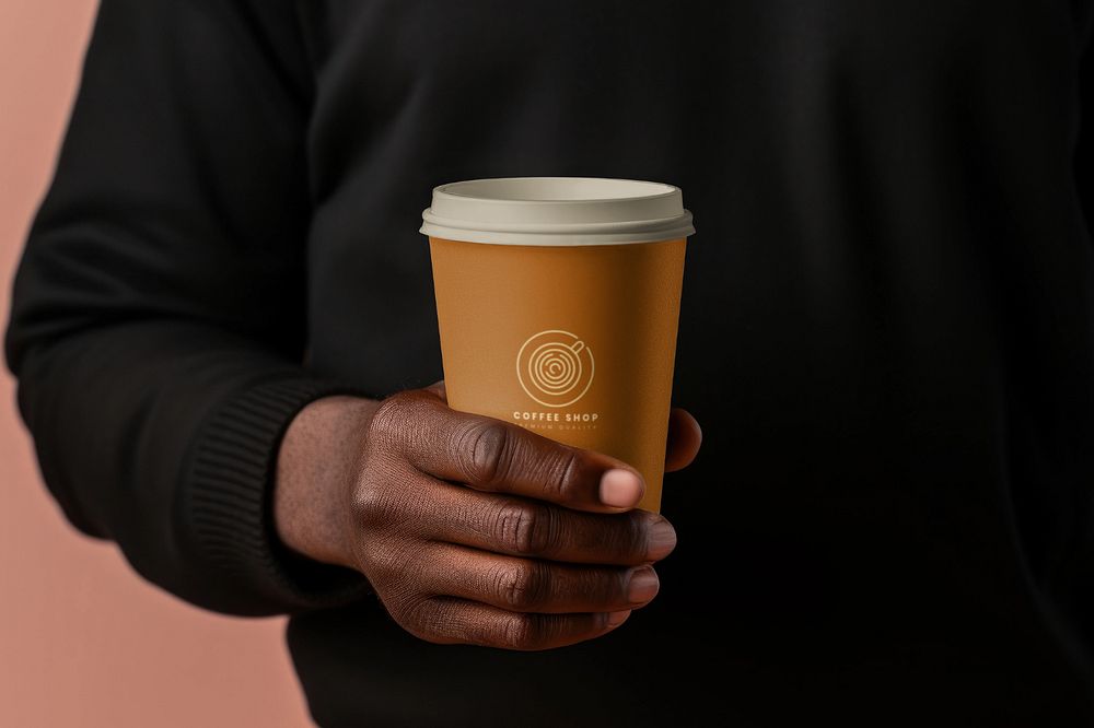 Paper coffee cup  editable mockup 