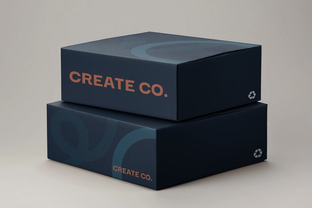 Dark packaging box  editable mockup 