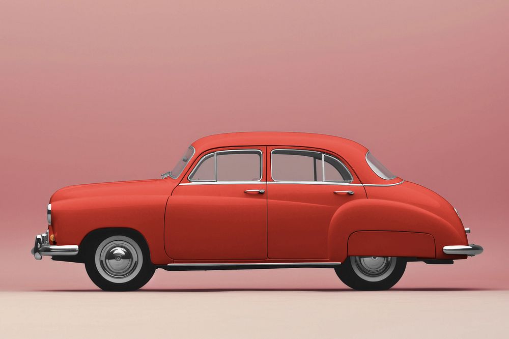 Classic car  editable mockup, realistic retro vehicle 