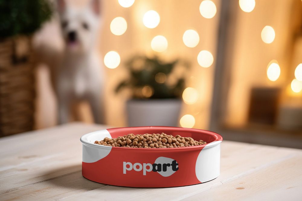 Pet food bowl  editable mockup 