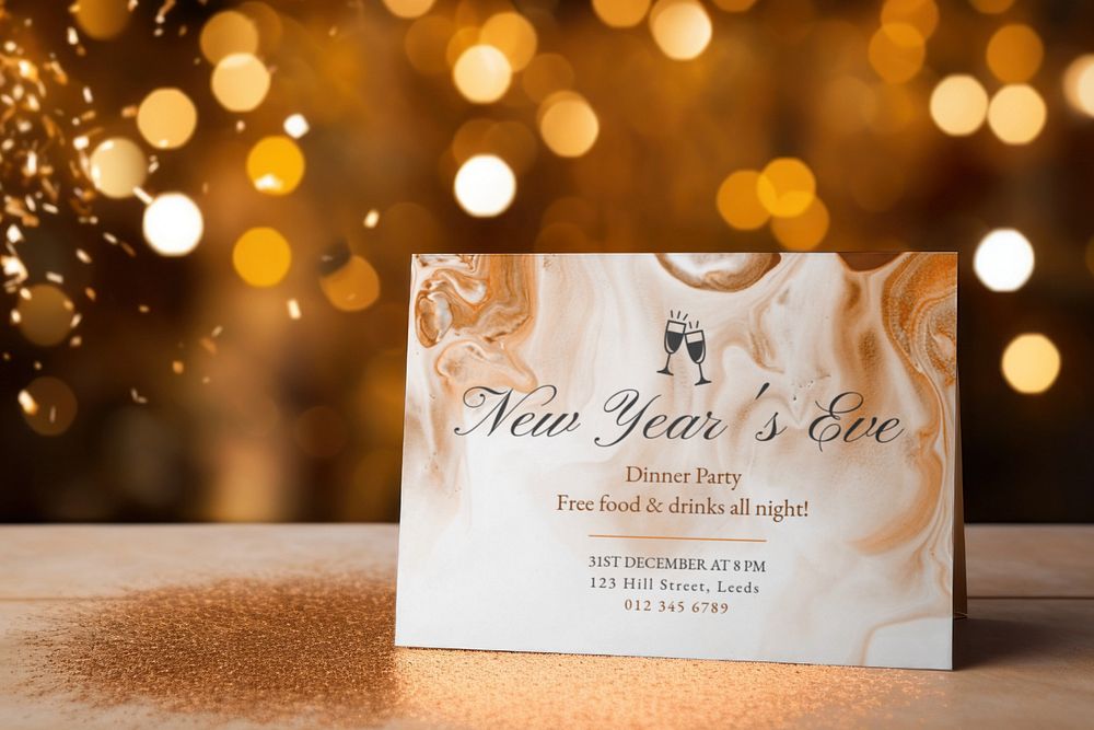 Festive invitation card  editable mockup 