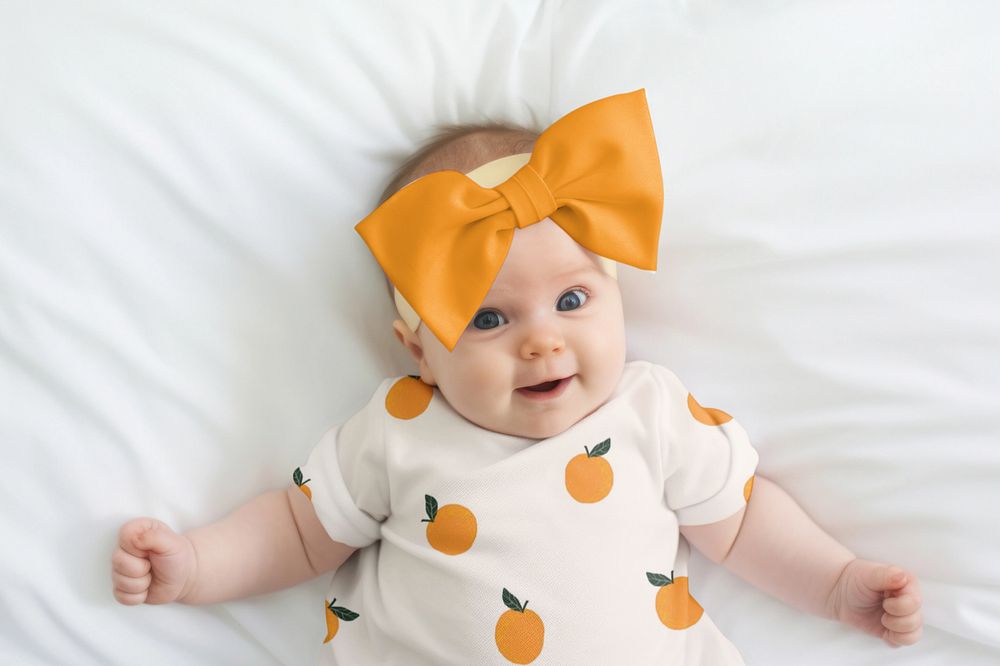 Bow headband  editable mockup, baby accessory 