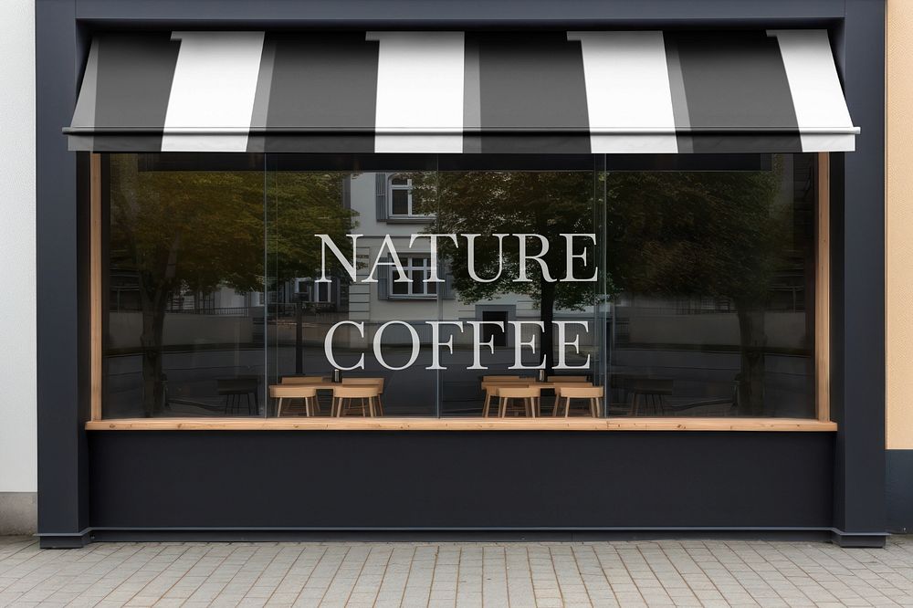 Cafe facade  editable mockup 