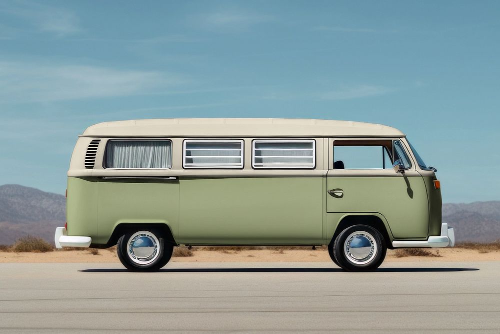 Microbus  editable mockup, realistic vehicle 