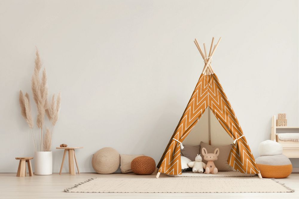 Kids tepee tent  editable mockup 