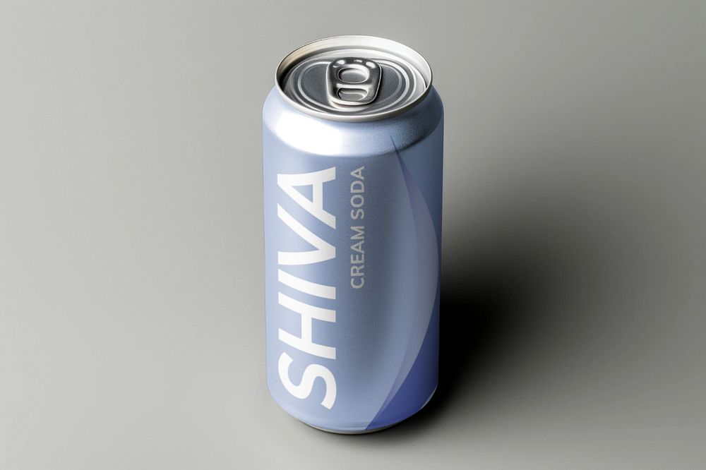 Soda can editable mockup, product packaging