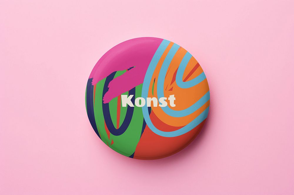 Pin badge editable mockup