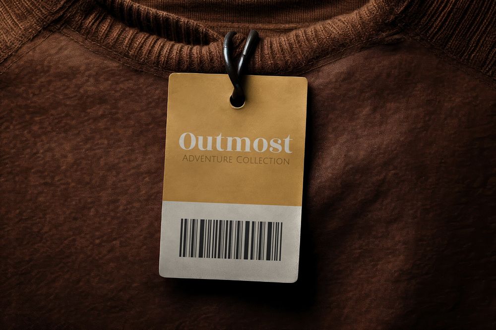 Clothing tag label editable mockup