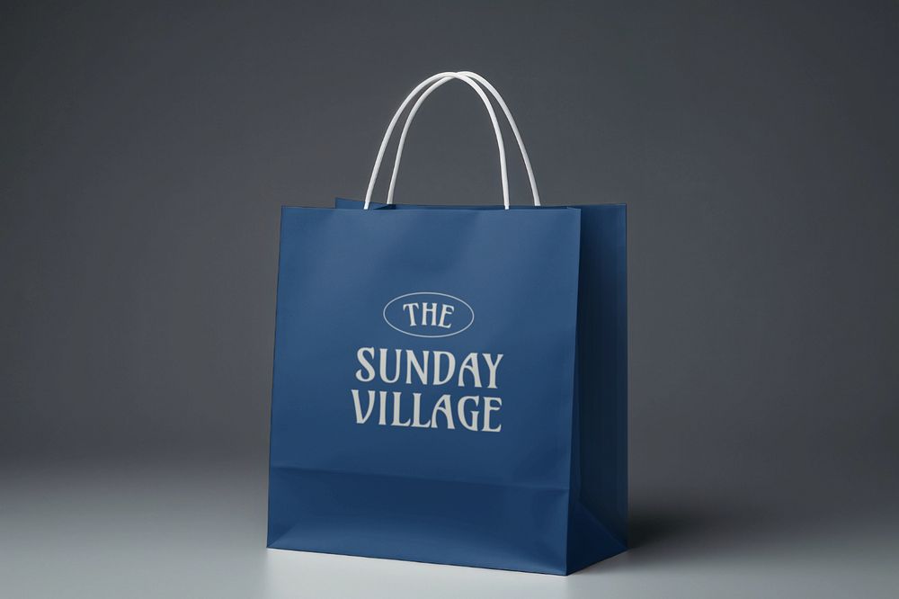 Paper shopping bag editable mockup