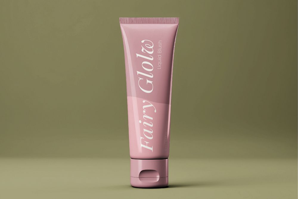 Skincare tube editable mockup, product packaging