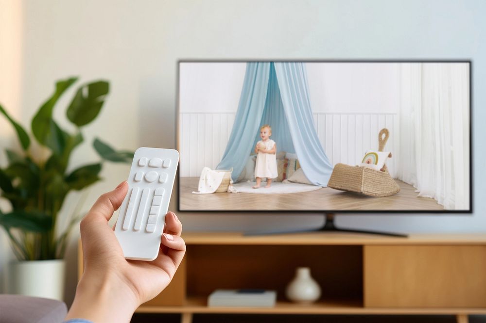 Smart TV screen editable mockup, digital device