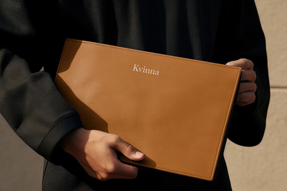 Leather clutch bag editable mockup