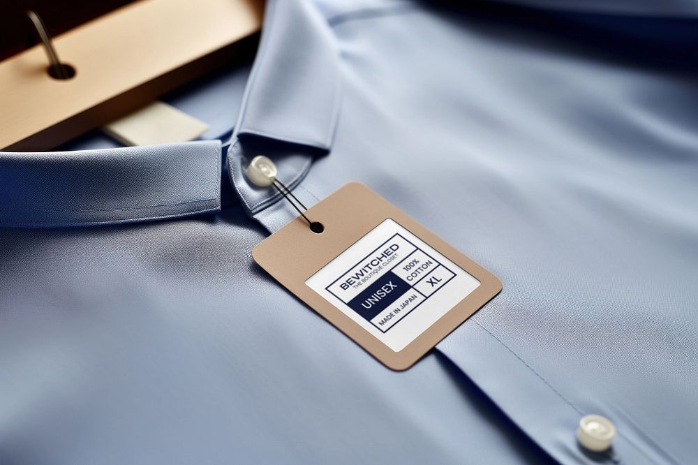 Clothing tag label editable mockup