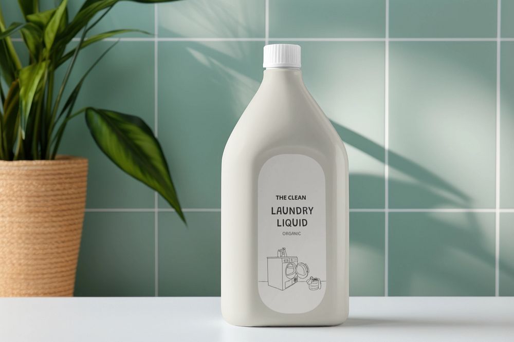 Detergent bottle editable mockup, product packaging