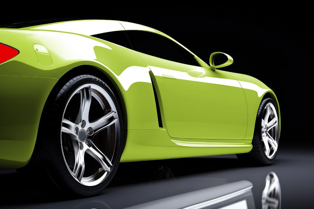 Sports car editable mockup, realistic vehicle