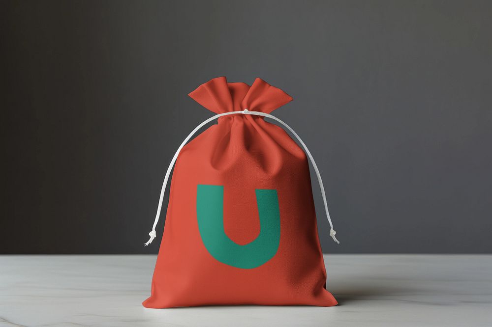 Drawstring bag editable mockup