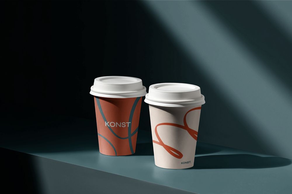 Paper coffee cup editable mockup, product packaging