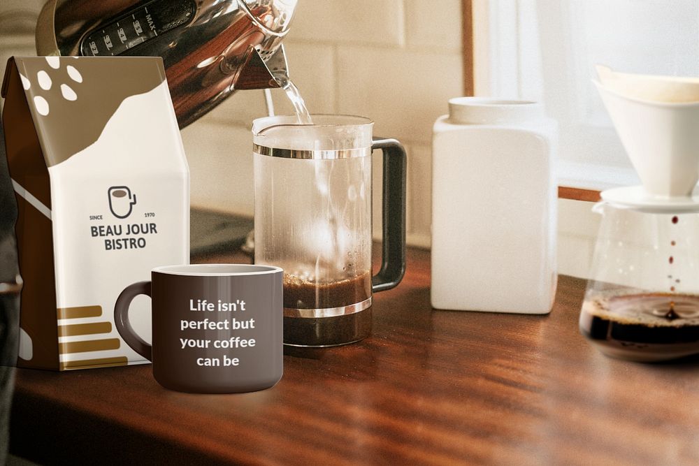 Coffee mug mockup, editable design