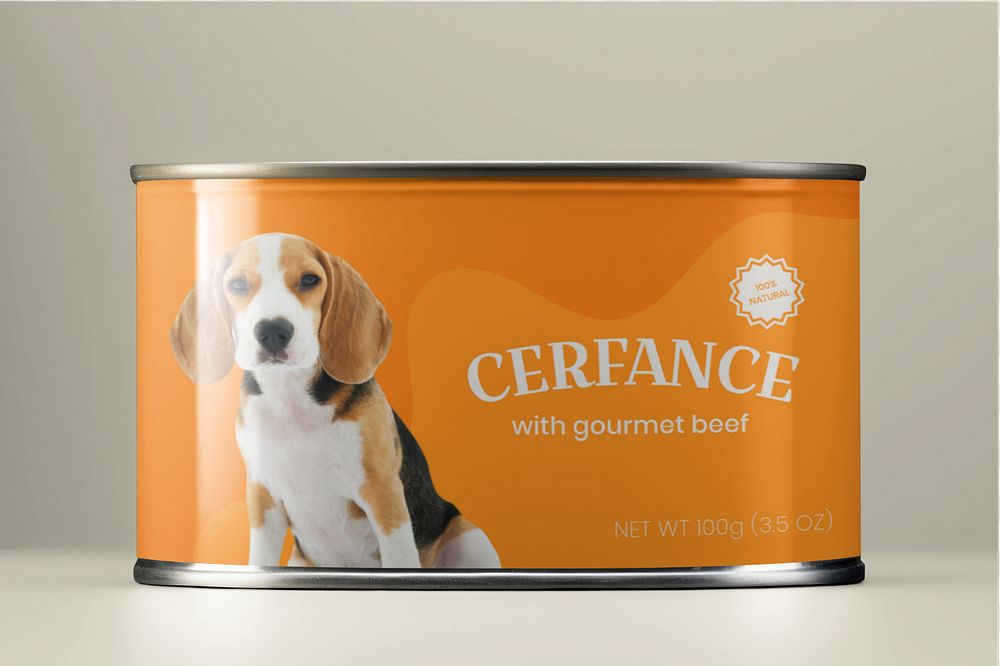 Canned pet food  editable mockup 