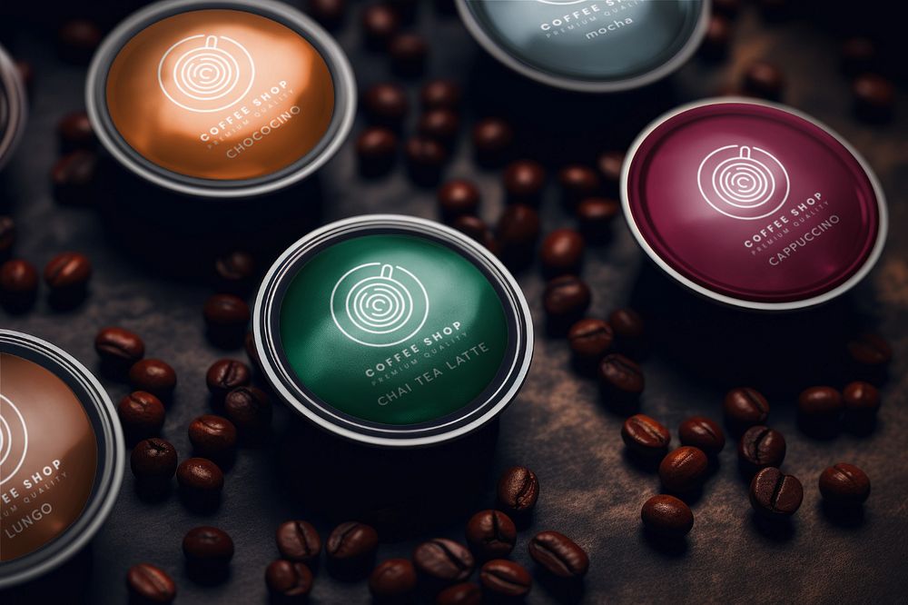 Coffee capsule  editable mockup 