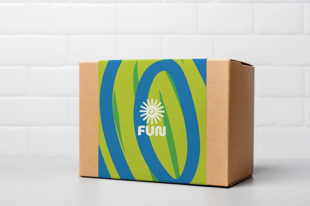 Cardboard box label  editable mockup, packaging 