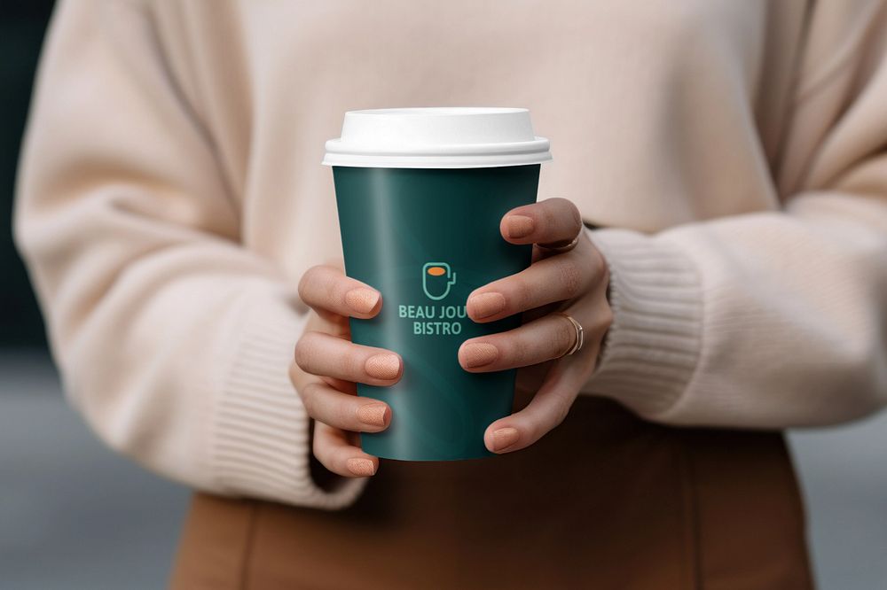 Paper coffee cup  editable mockup 