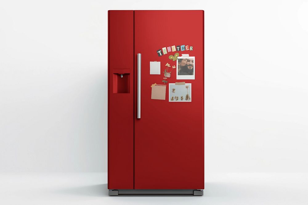 Refrigerator home appliance  editable mockup 