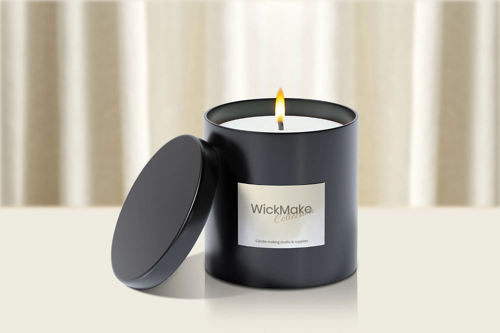 Aroma candle mockup, editable design