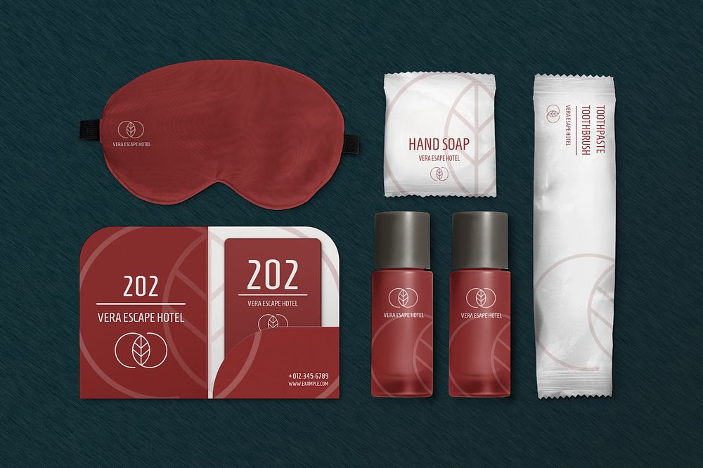 Hotel branding mockup set, editable design