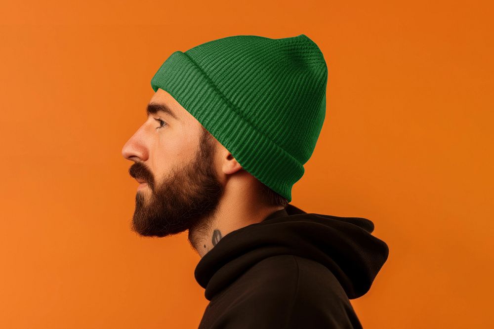 Men's beanies  editable mockup, fashion design 