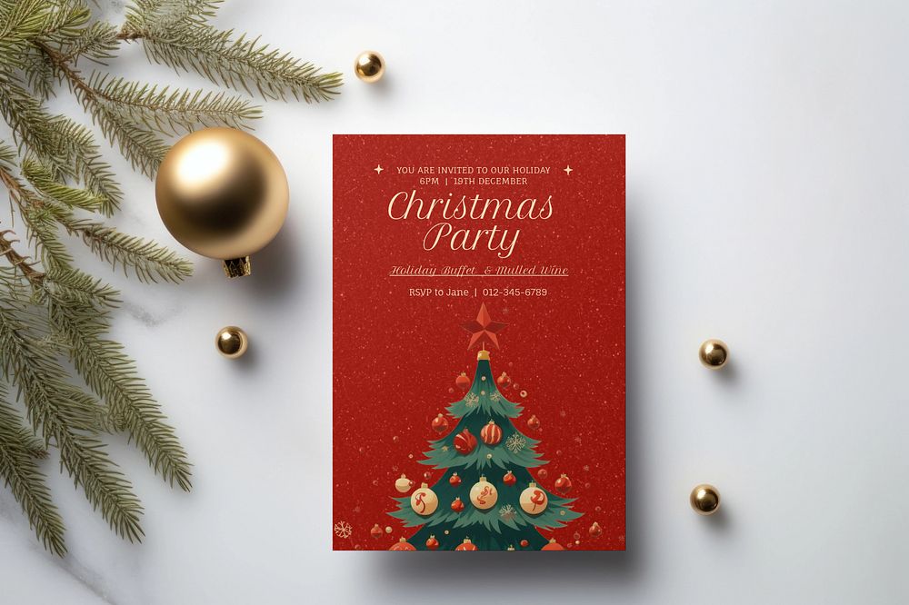 Season's greetings  editable mockup, card design 