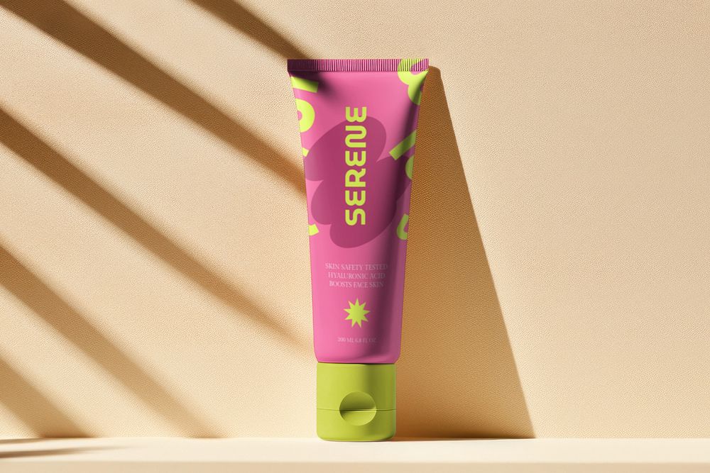 Skincare tube  editable mockup, product packaging 