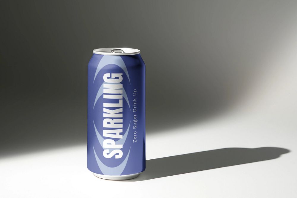 Soda can  editable mockup, beverage packaging 