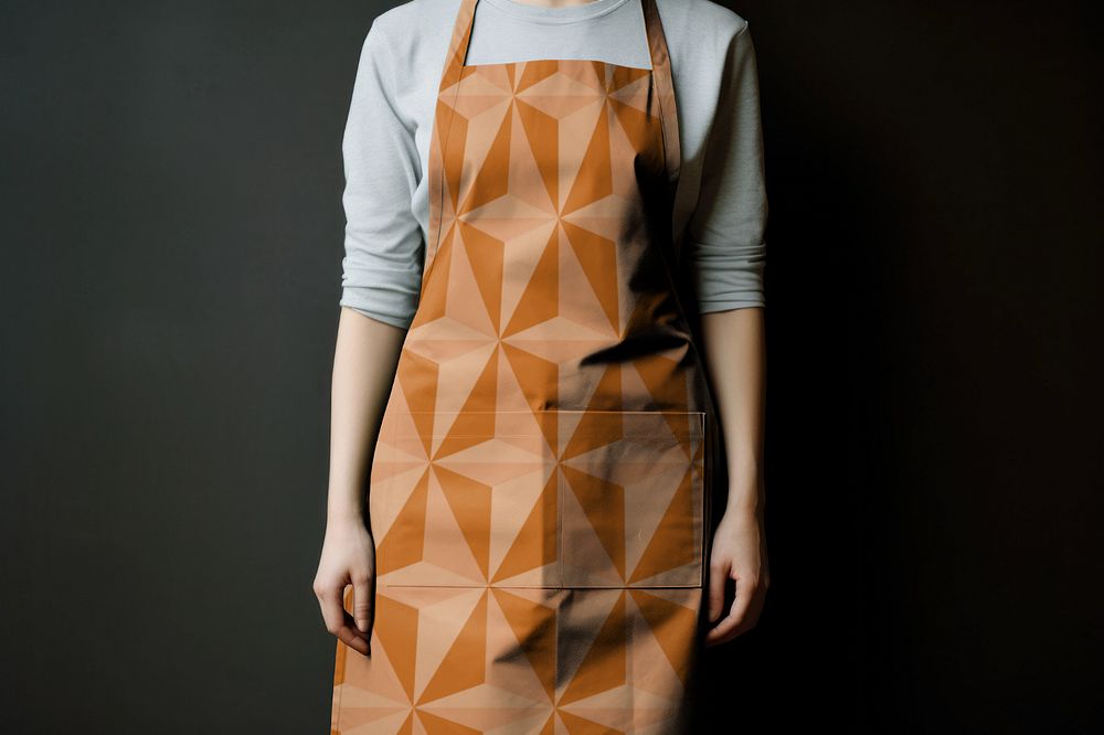 female apron  editable mockup, textile 