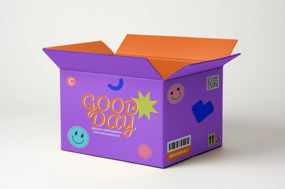 Cardboard box  editable mockup, packaging 