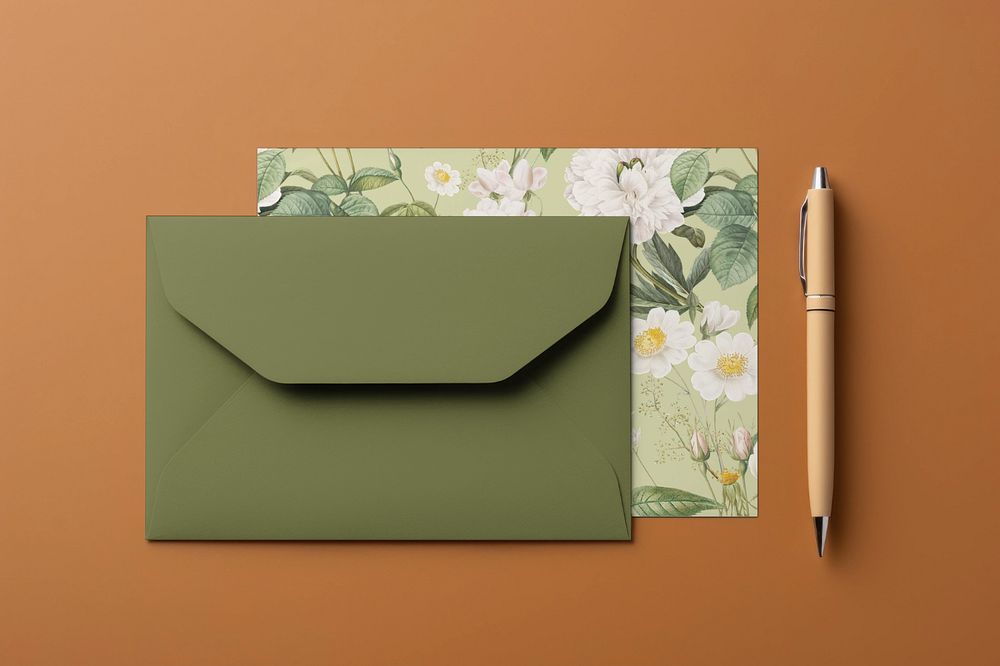 Mail envelope  editable mockup, stationery 