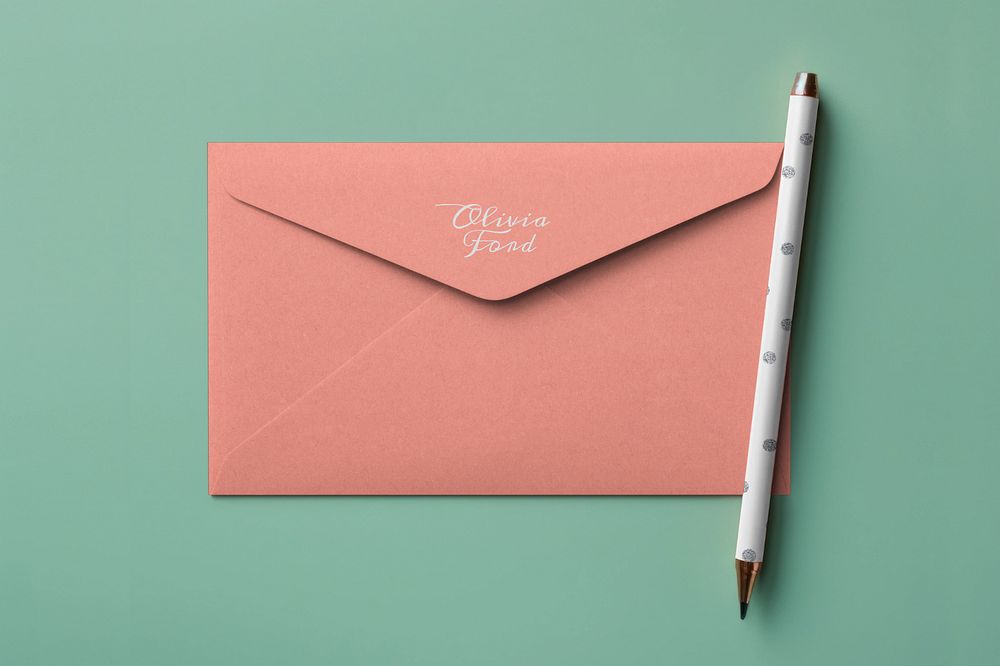 Mail envelope  editable mockup, stationery 