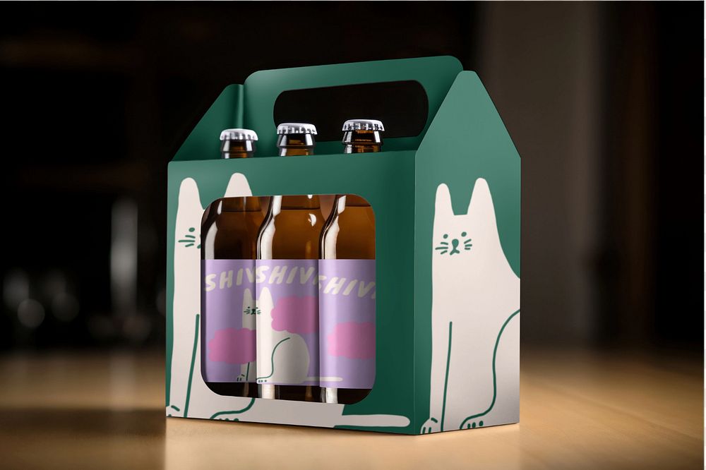 Beer bottle  editable mockup, drink packaging 