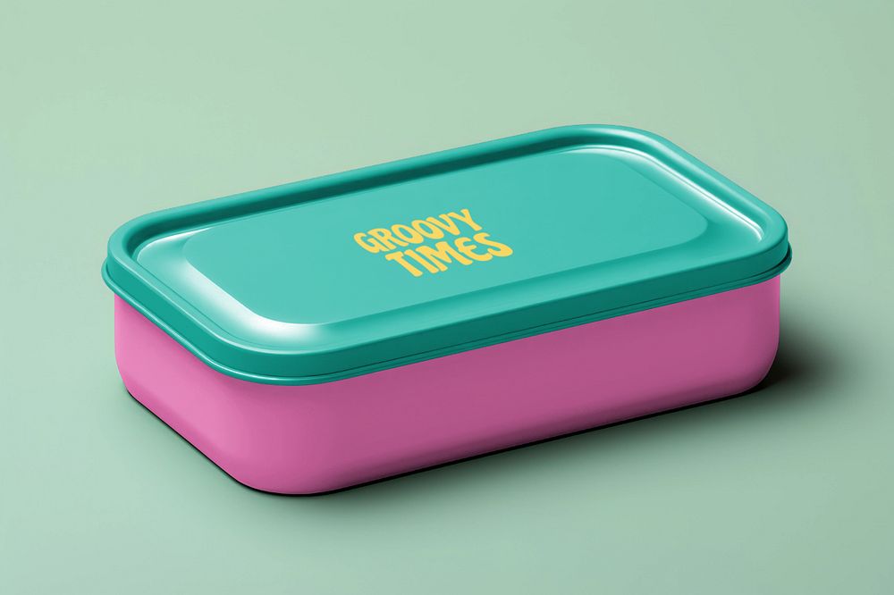 Food tin  editable mockup, container 