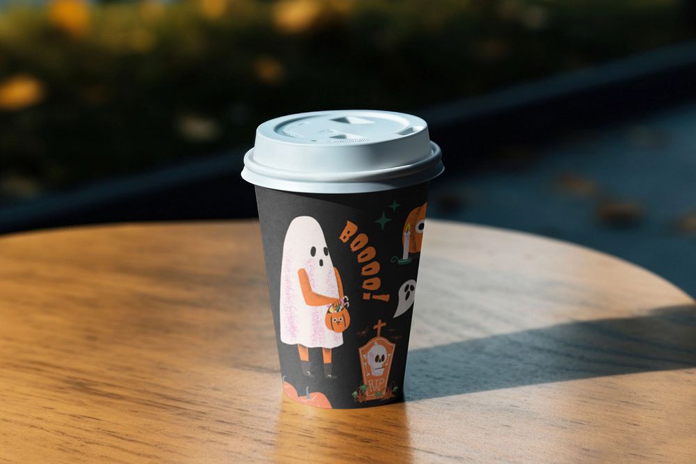 Paper coffee cup  editable mockup, drink packaging 