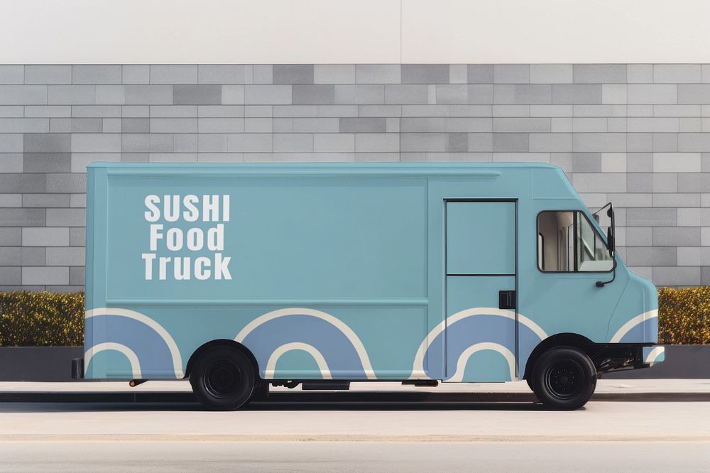 Food truck  editable mockup 