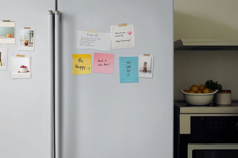 Kitchen fridge  editable mockup, interior