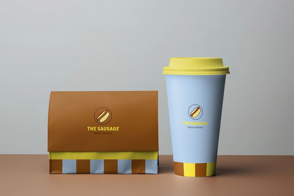 Paper coffee cup  editable mockup, drink packaging 