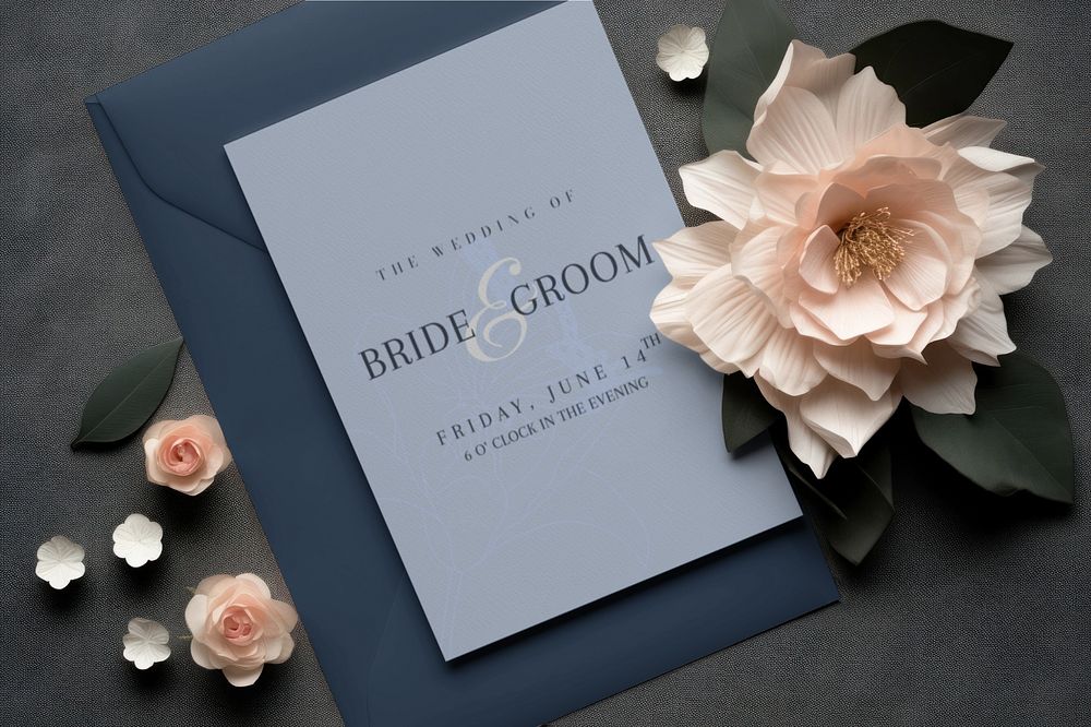 Wedding invitation  editable mockup, card design 