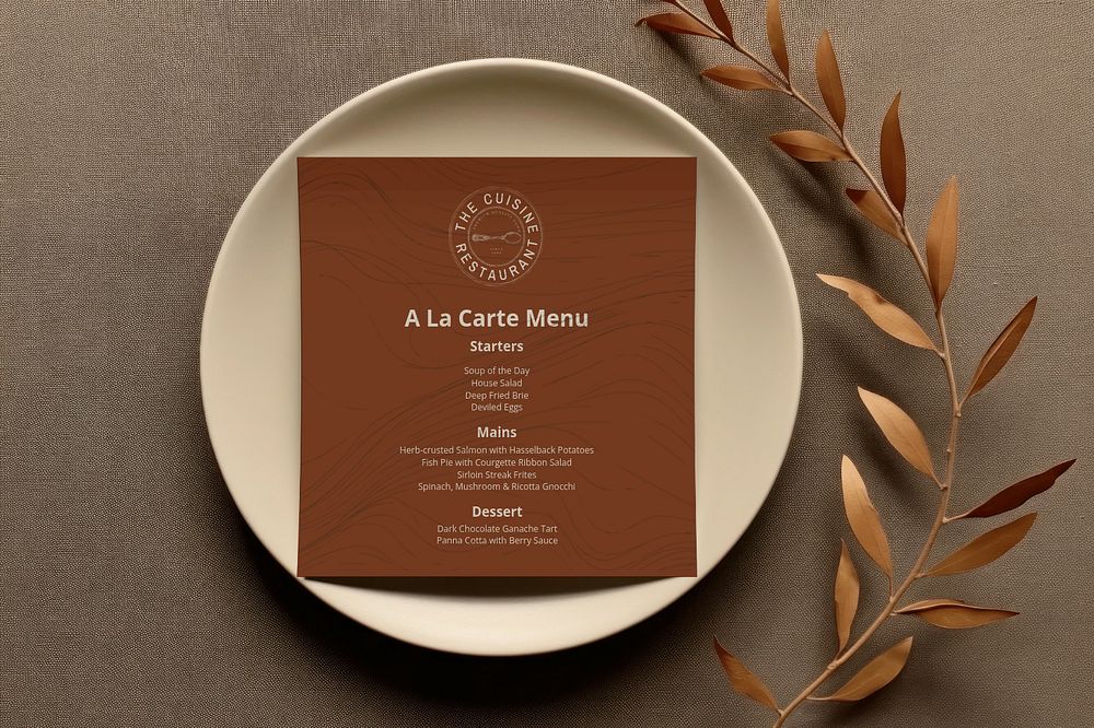 Menu card  editable mockup