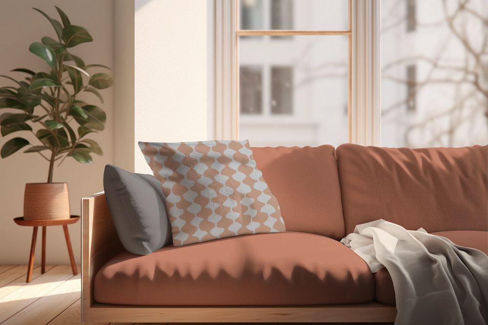 Cushion pillow cover  editable mockup 