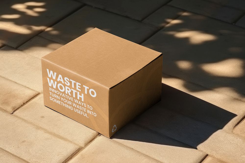 Cardboard box  editable mockup, packaging 