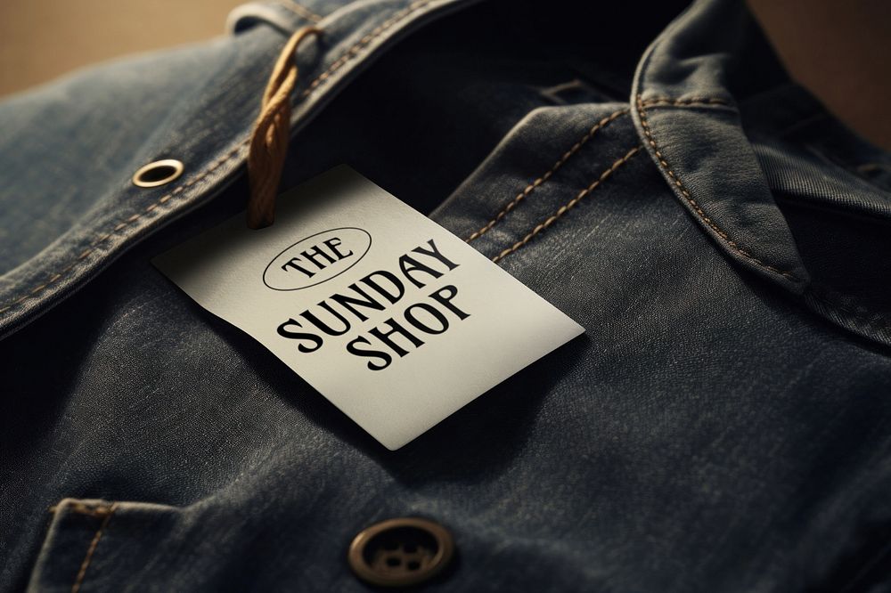 Clothes tag  editable mockup, fashion design 