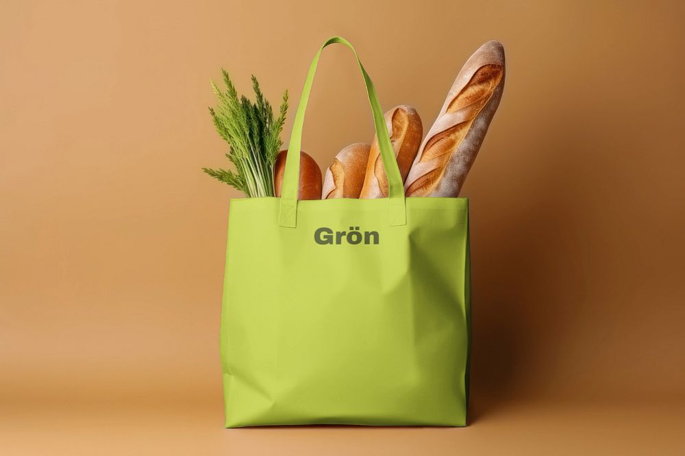 Grocery bag  editable mockup, packaging 